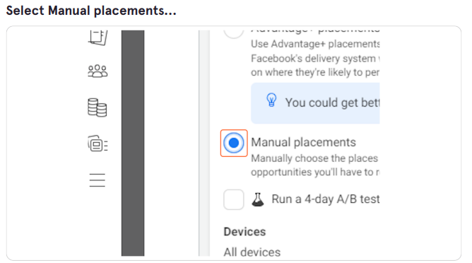 Select Manual placement